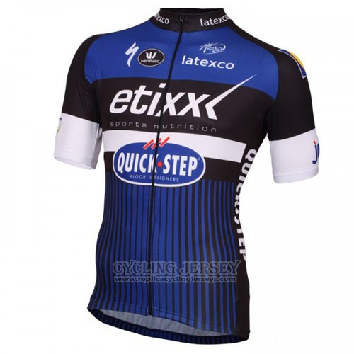 2016 Cycling Jersey Etixx Quick Step White and Blue Short Sleeve and Bib Short